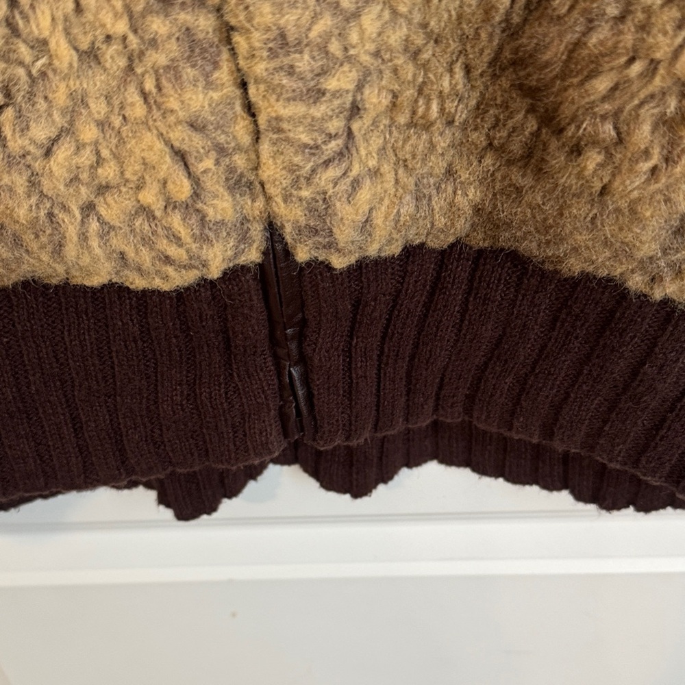 Cozy Brown Shearling Bomber Jacket - image 5